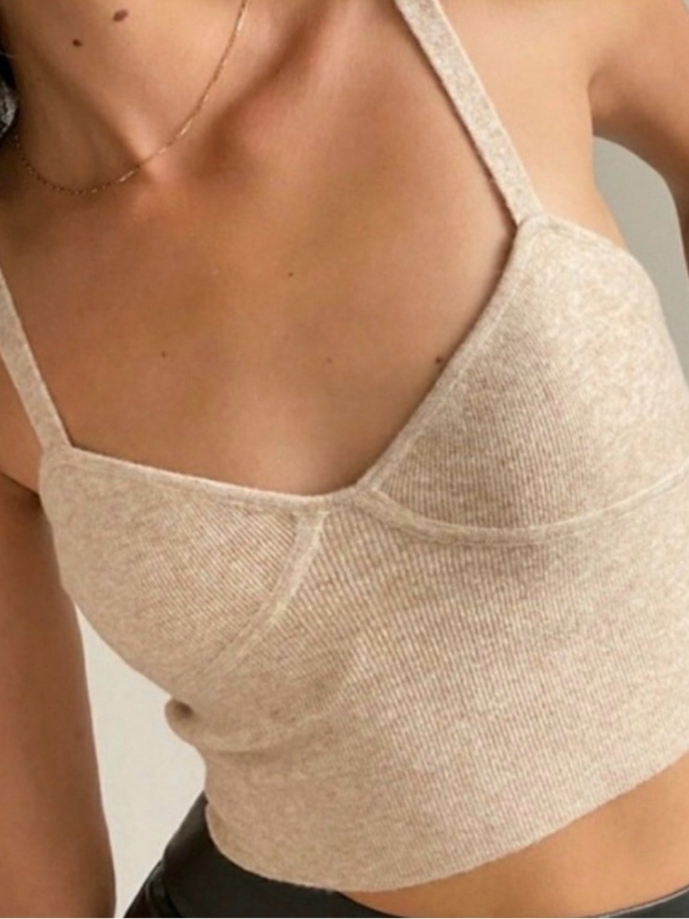Wilfred Beige Ribbed Tank Top
